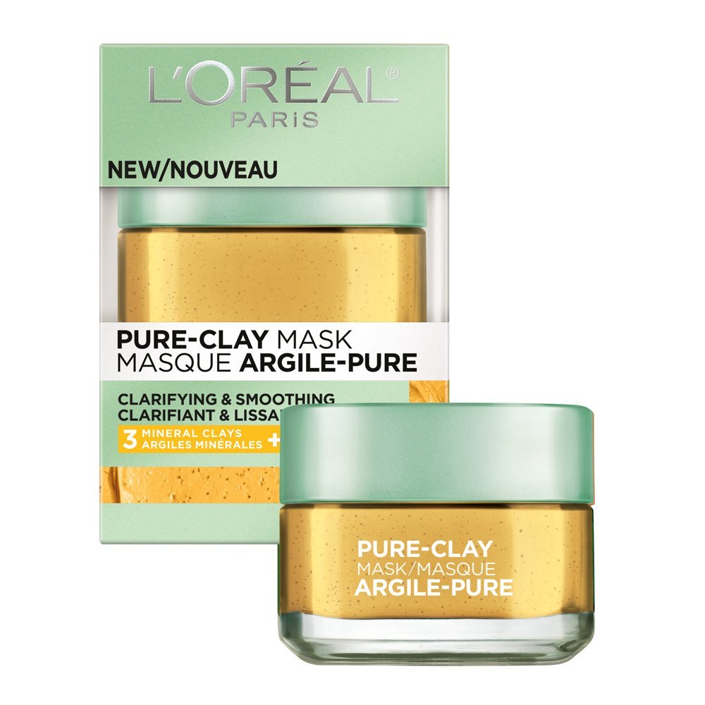 L'Oréal Paris Hautpflege Pure Clay Gesichtsmaske mit Yuzu-Zitrone für raue Haut – Klärend & glättend, 50 ml