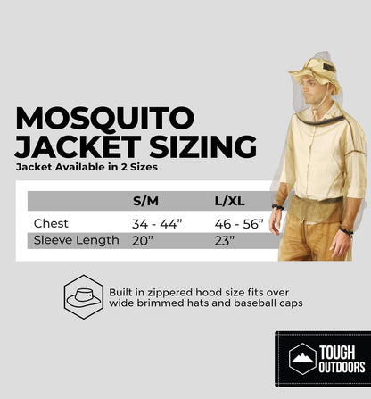 Mückenjacke – Insektenjacke mit Kapuze für Damen und Herren – Moskitonetz für Gartenarbeit und Outdoor-Schutz vor Mücken, Fliegen, Kriebelmücken, Gnitzen und Stechmücken