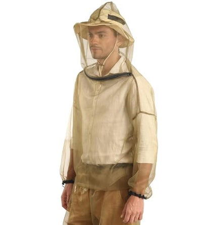 Mückenjacke – Insektenjacke mit Kapuze für Damen und Herren – Moskitonetz für Gartenarbeit und Outdoor-Schutz vor Mücken, Fliegen, Kriebelmücken, Gnitzen und Stechmücken