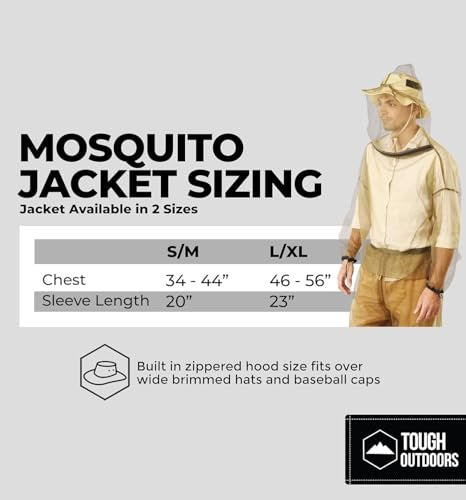 Mückenjacke – Insektenjacke mit Kapuze für Damen und Herren – Moskitonetz für Gartenarbeit und Outdoor-Schutz vor Mücken, Fliegen, Kriebelmücken, Gnitzen und Stechmücken