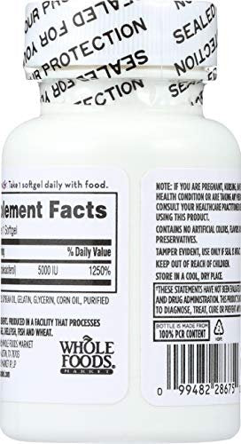 365 by Whole Foods Market Vitamin D3 5000 IE, 120 Kapseln
