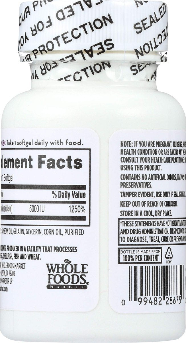 365 by Whole Foods Market Vitamin D3 5000 IE, 120 Kapseln