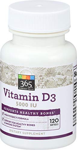 365 by Whole Foods Market Vitamin D3 5000 IE, 120 Kapseln