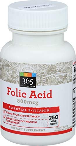 365 by Whole Foods Market Folsäure 800mcg, 250 Tabletten