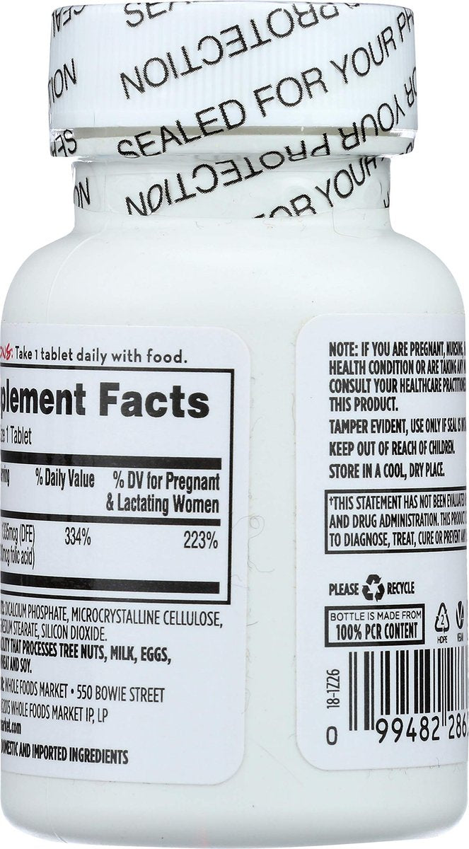 365 by Whole Foods Market Folsäure 800mcg, 250 Tabletten