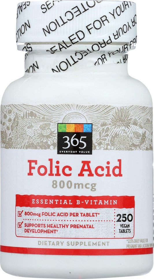 365 by Whole Foods Market Folsäure 800mcg, 250 Tabletten