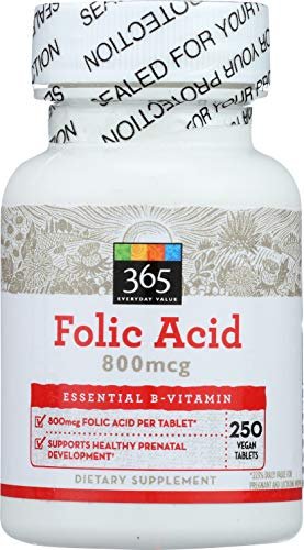 365 by Whole Foods Market Folsäure 800mcg, 250 Tabletten