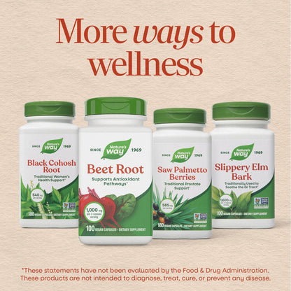 Nature's Way Rote-Bete-Kapseln, 1000 mg pro 2-Kapsel-Portion, unterstützt antioxidative Stoffwechselwege, hilft freie Radikale zu neutralisieren, vegan, 320 Kapseln