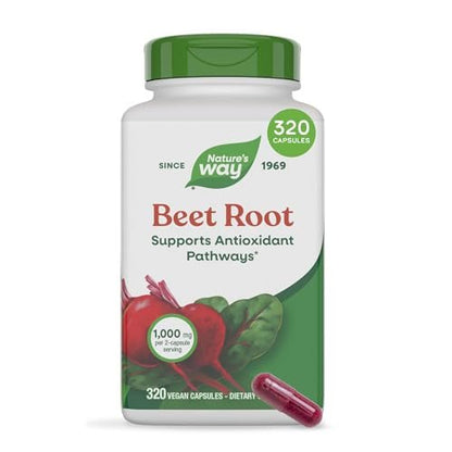Nature's Way Rote-Bete-Kapseln, 1000 mg pro 2-Kapsel-Portion, unterstützt antioxidative Stoffwechselwege, hilft freie Radikale zu neutralisieren, vegan, 320 Kapseln