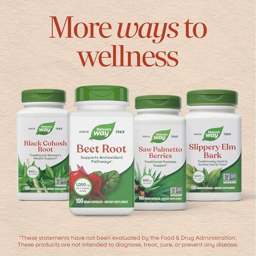 Nature's Way Rote-Bete-Kapseln, 1000 mg pro 2-Kapsel-Portion, unterstützt antioxidative Stoffwechselwege, hilft freie Radikale zu neutralisieren, vegan, 320 Kapseln