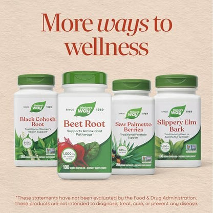 Nature's Way Rote-Bete-Kapseln, 1000 mg pro 2-Kapsel-Portion, unterstützt antioxidative Stoffwechselwege, hilft freie Radikale zu neutralisieren, vegan, 320 Kapseln