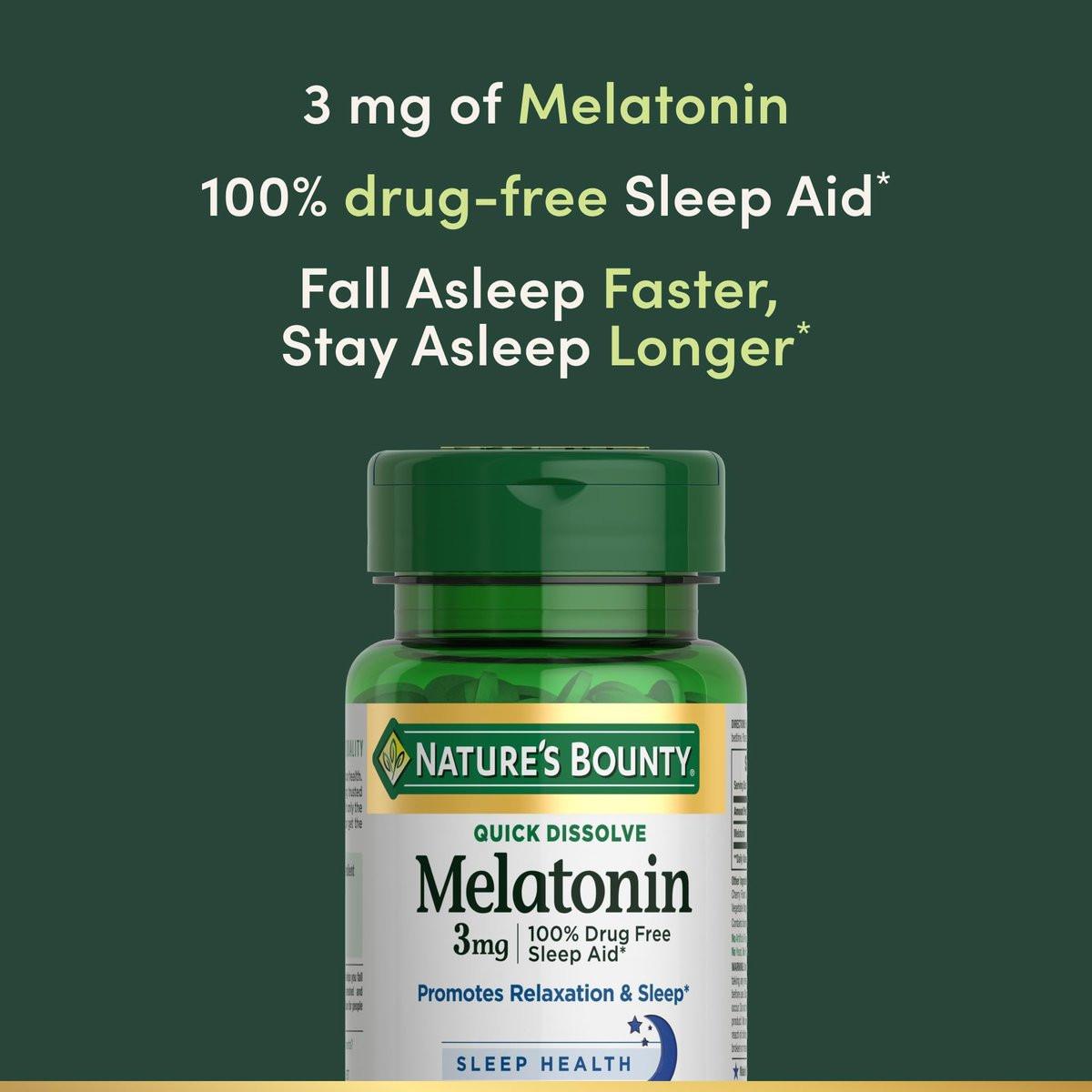 Nature's Bounty Melatonin 3 mg, 120 Schnell lösliche Tabletten – Fördert Entspannung & Schlaf, 100 % medikamentenfreies Schlafmittel