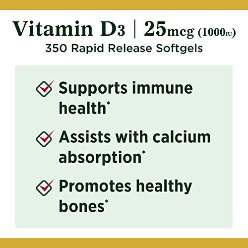 Nature's Bounty Vitamin D3 1000 IE Weichkapseln, 350 Stück