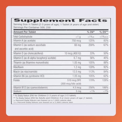 Rugby Kinder Multivitamin Kautabletten - Nahrungsergänzungsmittel - Fruchtgeschmack - Tierformen - 250 Stück