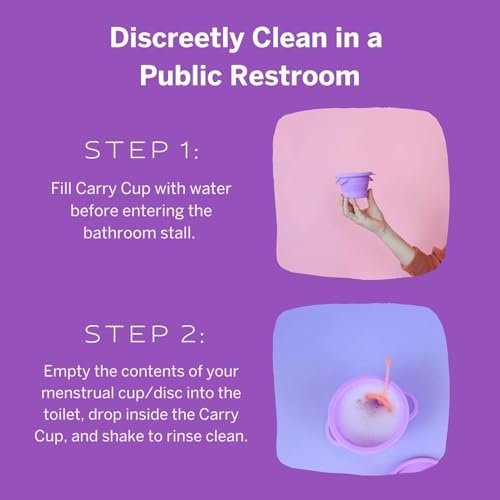 Pixie Menstruationstasse Kompakt-Sterilisator – Zusammenklappbarer Reinigungsbehälter für Damenhygiene – Mikrowellengeeignet & Wiederverwendbar – Ideal für öffentliche Toiletten, Camping & Wohnheime – Lila, 237 ml