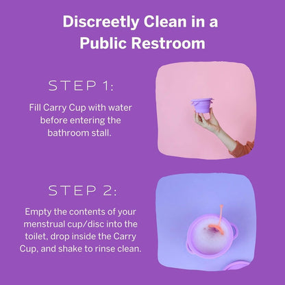 Pixie Menstruationstasse Kompakt-Sterilisator – Zusammenklappbarer Reinigungsbehälter für Damenhygiene – Mikrowellengeeignet & Wiederverwendbar – Ideal für öffentliche Toiletten, Camping & Wohnheime – Lila, 237 ml