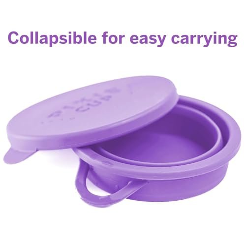 Pixie Menstruationstasse Kompakt-Sterilisator – Zusammenklappbarer Reinigungsbehälter für Damenhygiene – Mikrowellengeeignet & Wiederverwendbar – Ideal für öffentliche Toiletten, Camping & Wohnheime – Lila, 237 ml