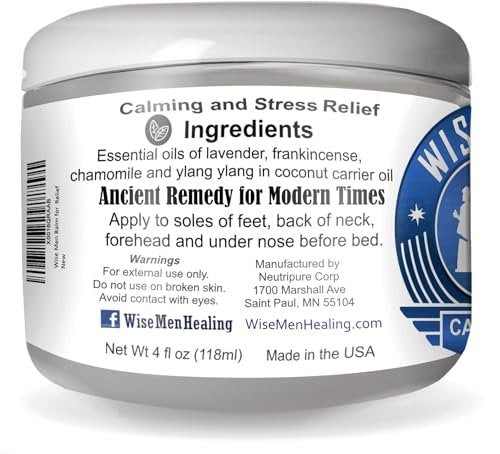 Wise Men Calm Balm - 120 ml. Natürliches ätherisches Öl zur Unterstützung von Entspannung und Aromatherapie