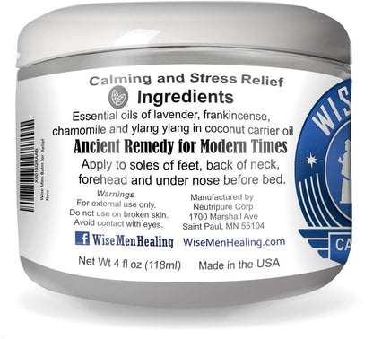 Wise Men Calm Balm - 120 ml. Natürliches ätherisches Öl zur Unterstützung von Entspannung und Aromatherapie