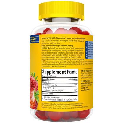 Nature Made Melatonin Gummis 2,5 mg – 80 Stück, 80-Tage-Vorrat, Schlafhilfe für Erwachsene, 100 % Medikamentenfrei