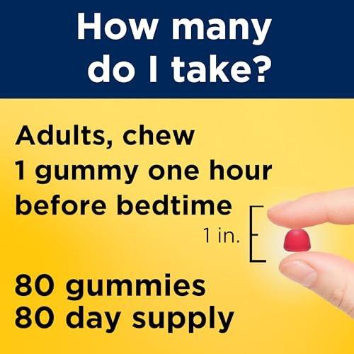 Nature Made Melatonin Gummis 2,5 mg – 80 Stück, 80-Tage-Vorrat, Schlafhilfe für Erwachsene, 100 % Medikamentenfrei