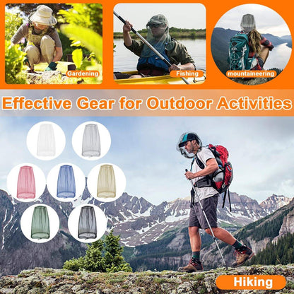 Benvo Mückenschutznetz für den Kopf – 2er-Pack, hellgrau, verbessertes Großnetz, Nylon, für Outdoor-Aktivitäten