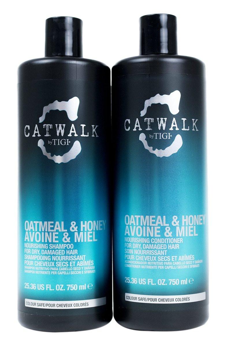 TIGI Catwalk Shampoo und Conditioner Set – Haferflocken & Honig, 25,36 Unzen mit Pumpspendern