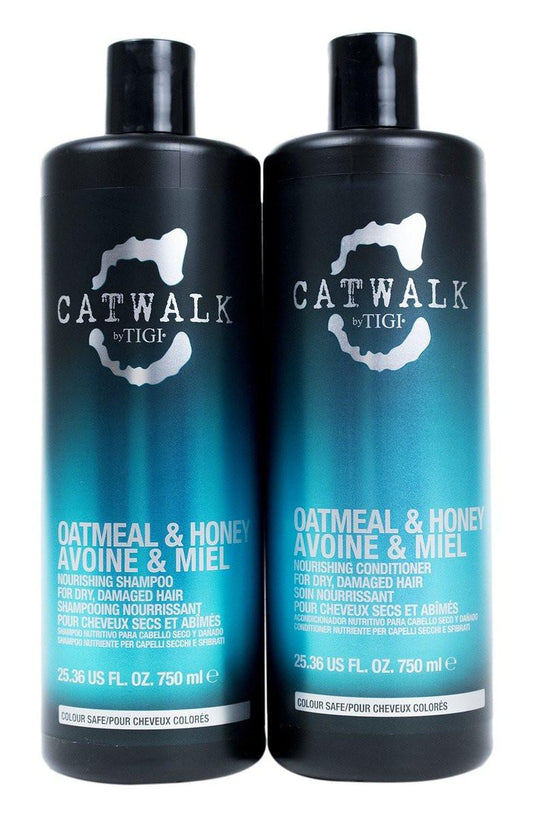 TIGI Catwalk Shampoo und Conditioner Set – Haferflocken & Honig, 25,36 Unzen mit Pumpspendern