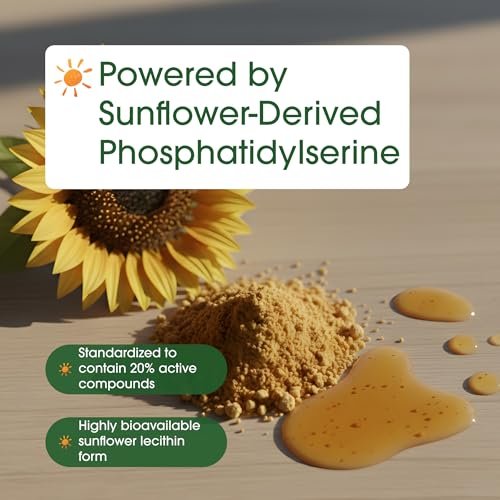 NatureBell Phosphatidylserin 500mg - 240 Kapseln - Gehirnunterstützung für Männer und Frauen* - Bioverfügbares Sonnenblumenlecithin - Leicht zu schlucken - Glutenfrei