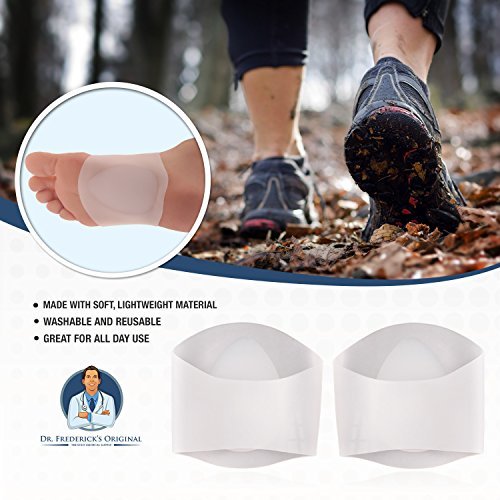 Dr. Frederick's Original Gel-Bogenstütze – 2er-Pack – Eingebaute Gel-Orthese für Plantarfasziitis, Plattfüße & Senkfüße – Flache Fußstütze für Damen & Herren – Passend für jeden Schuh