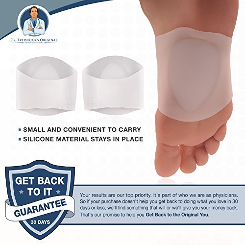 Dr. Frederick's Original Gel-Bogenstütze – 2er-Pack – Eingebaute Gel-Orthese für Plantarfasziitis, Plattfüße & Senkfüße – Flache Fußstütze für Damen & Herren – Passend für jeden Schuh