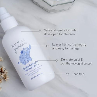 MONAT Junior™ Sanfter Entwirrer – Sanfter und tränenfreier Haarentwirrungsspray für Kinder. Natürlich, sulfat- und parabenfrei – 177 ml / 6 fl. oz.