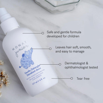 MONAT Junior™ Sanfter Entwirrer – Sanfter und tränenfreier Haarentwirrungsspray für Kinder. Natürlich, sulfat- und parabenfrei – 177 ml / 6 fl. oz.