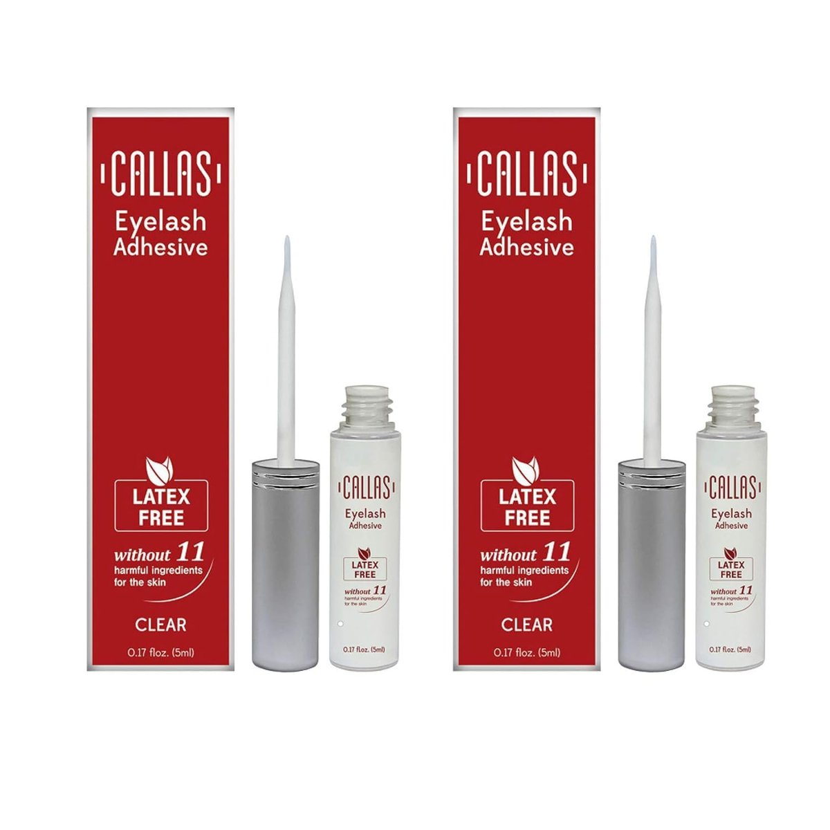 Callas Wimpernkleber Transparent (Latexfrei) 2er-Set – 0,17 Fl Oz