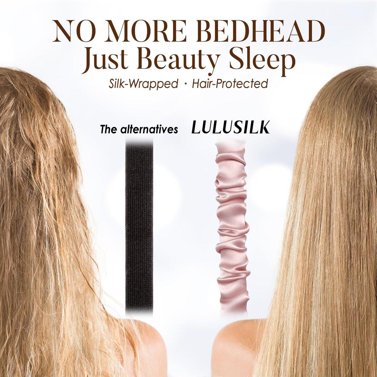 LULUSILK Maulbeerseide Schlafmaske – Weiche Augenmaske mit elastischem Band für erholsamen Schlaf, Reisen und Nickerchen (Pink)