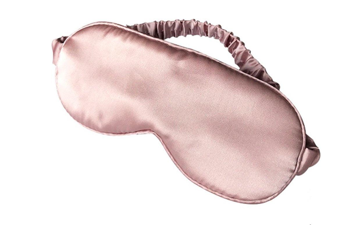 LULUSILK Maulbeerseide Schlafmaske – Weiche Augenmaske mit elastischem Band für erholsamen Schlaf, Reisen und Nickerchen (Pink)