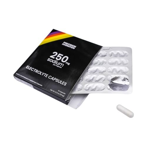 Precision Hydration Elektrolyt-Kapseln – 15 Blisterpackungen (wasserfest) – Salz-Kapseln gegen Krämpfe – ohne künstliche Inhaltsstoffe – magenfreundliche Formel – glutenfrei, vegan (1er-Pack)
