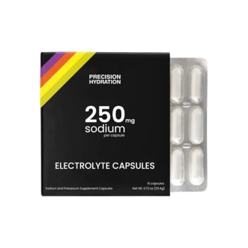 Precision Hydration Elektrolyt-Kapseln – 15 Blisterpackungen (wasserfest) – Salz-Kapseln gegen Krämpfe – ohne künstliche Inhaltsstoffe – magenfreundliche Formel – glutenfrei, vegan (1er-Pack)