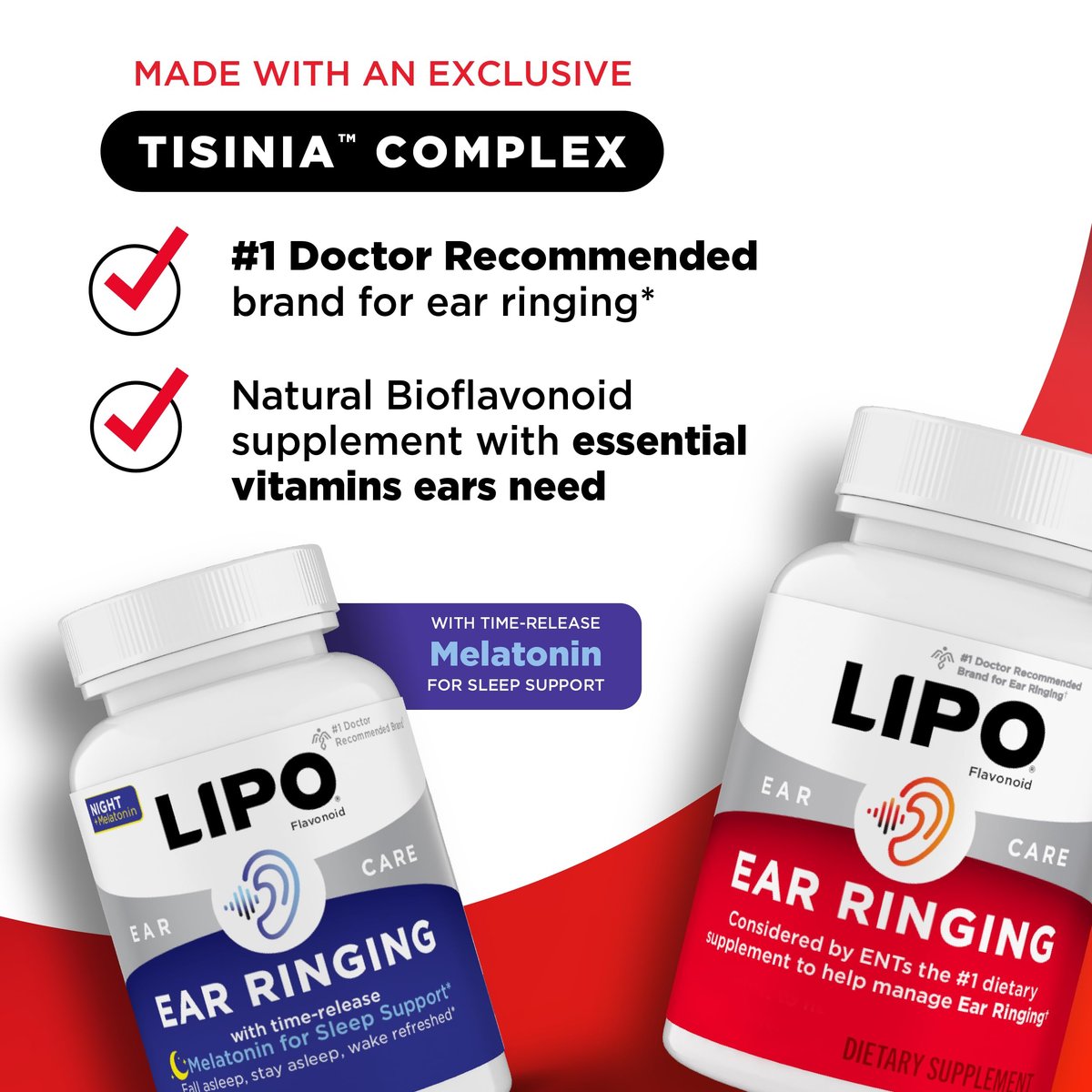 Lipo Flavonoid Tag & Nacht Kombi-Set – Tinnitus Linderung bei Ohrensausen – Lipo Flavonoid Plus & Lipo Flavonoid Nacht mit Melatonin & Vitamin C, 90 Kapseln