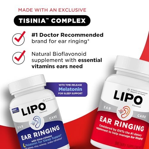 Lipo Flavonoid Tag & Nacht Kombi-Set – Tinnitus Linderung bei Ohrensausen – Lipo Flavonoid Plus & Lipo Flavonoid Nacht mit Melatonin & Vitamin C, 90 Kapseln