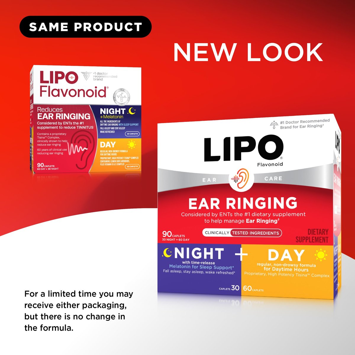 Lipo Flavonoid Tag & Nacht Kombi-Set – Tinnitus Linderung bei Ohrensausen – Lipo Flavonoid Plus & Lipo Flavonoid Nacht mit Melatonin & Vitamin C, 90 Kapseln