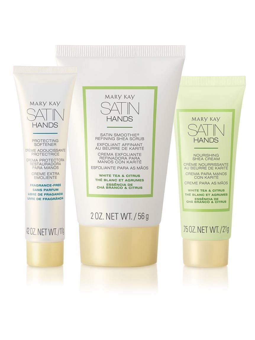 Mary Kay White Tea & Citrus Satin Hands Pampering Set Deluxe Mini – 3-teiliges Pflegeset