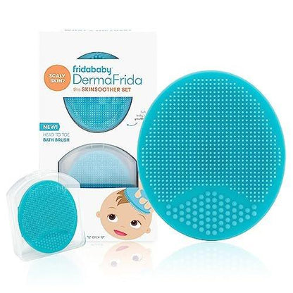 Frida Baby DermaFrida The SkinSoother Baby Badebürste – Milchschorfbürste für Babys, Baby-Essential für trockene Haut, Milchschorfbehandlung und Ekzeme, 2er-Pack