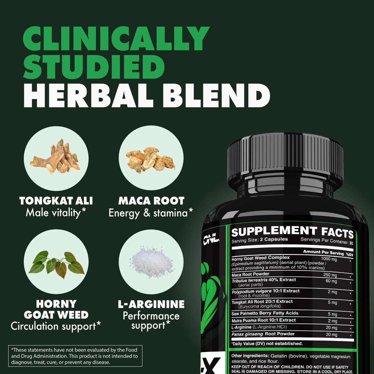 GORIL-X Testosteron-Booster für Männer – Workout Nahrungsergänzung für Größe, Kraft & Energie – 1000mg mit Bockshornklee, Maca-Wurzel, Tongkat Ali & Tribulus – 60 Kapseln