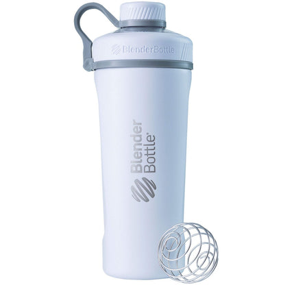 BlenderBottle Radian Isolierflasche aus Edelstahl mit Schneebesen, 26 Unzen, Mattweiß