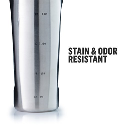 BlenderBottle Radian Isolierflasche aus Edelstahl mit Schneebesen, 26 Unzen, Mattweiß
