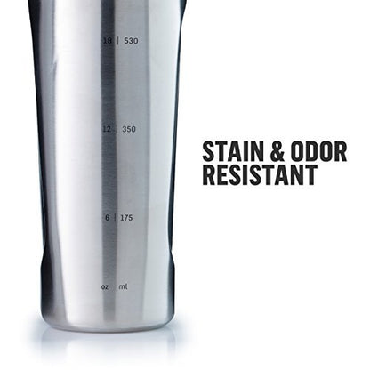 BlenderBottle Radian Isolierflasche aus Edelstahl mit Schneebesen, 26 Unzen, Mattweiß
