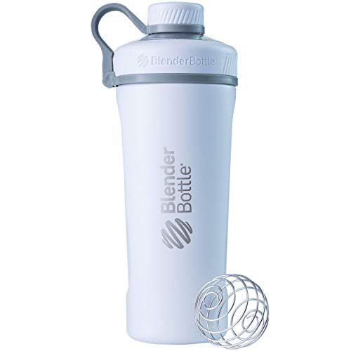 BlenderBottle Radian Isolierflasche aus Edelstahl mit Schneebesen, 26 Unzen, Mattweiß