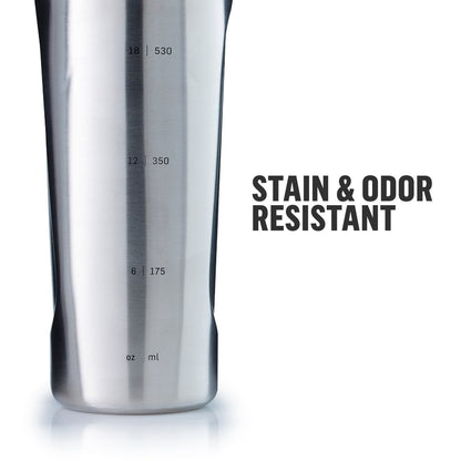 BlenderBottle Radian Isolierflasche aus Edelstahl – 26 Unzen, Matt Schwarz – Shaker Cup mit Drahtschneebesen