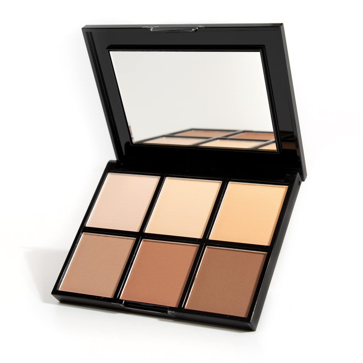 Palladio Definer Kontur- und Highlighter-Palette – 6 Farben für perfekte Gesichtskonturen, seidiges Finish, inklusive Spiegel